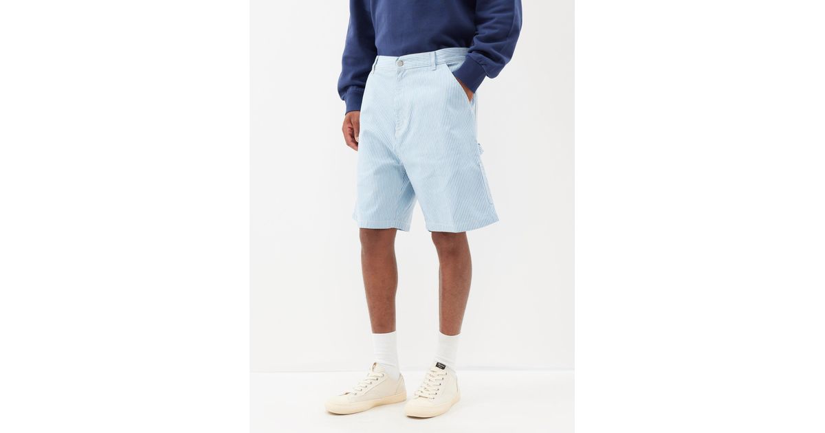 Carhartt WIP Terrell Striped-cotton Shorts in Blue for Men | Lyst