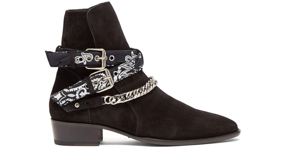 Amiri Suede Bandana Buckle Boots in Black for Men - Save 42% - Lyst