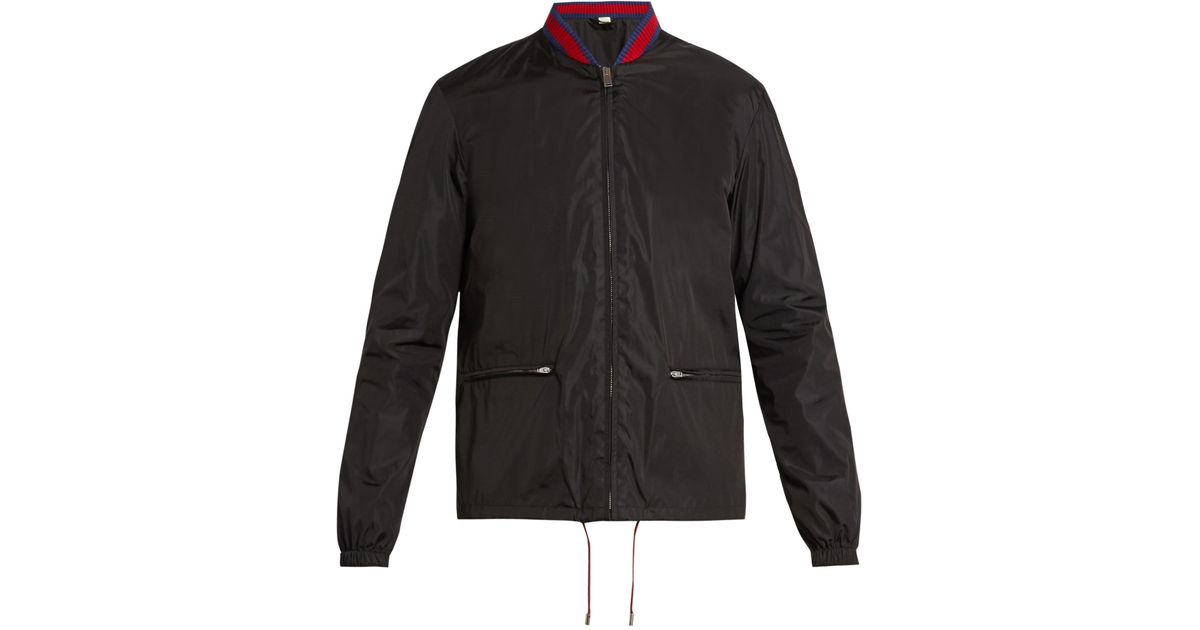 Gucci Snake-print Lightweight Bomber Jacket in Black for Men