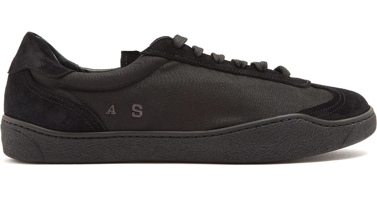 Acne Studios Lars Low-top Suede And Nylon Trainers in Black for Men - Lyst