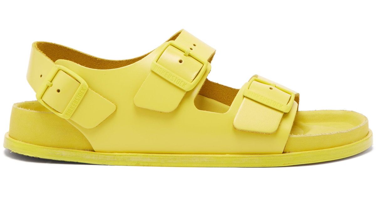 Birkenstock Milano Ankle-strap Leather Sandals in Yellow for Men - Lyst