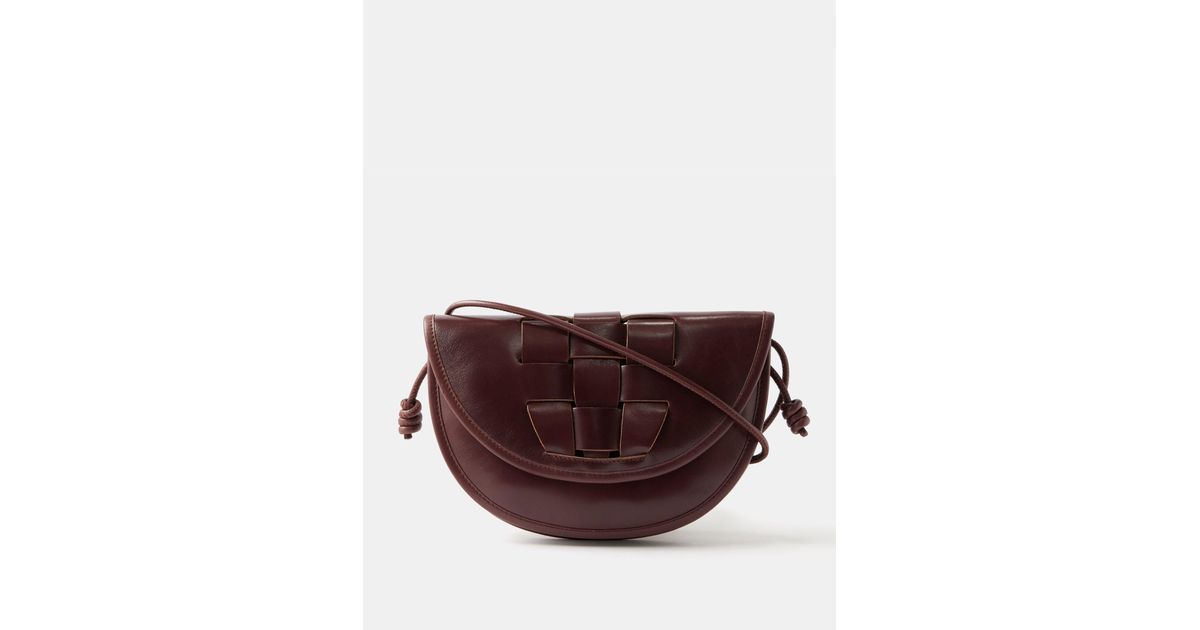 Hereu Luna Wovenpanel Leather Crossbody Bag in Brown Lyst