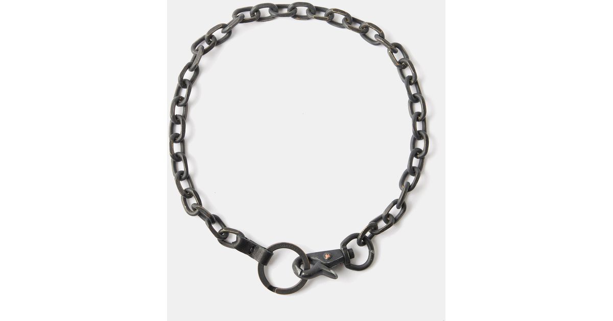 Our Legacy Ladon Leathertrim Coatedmetal Necklace in Metallic for Men