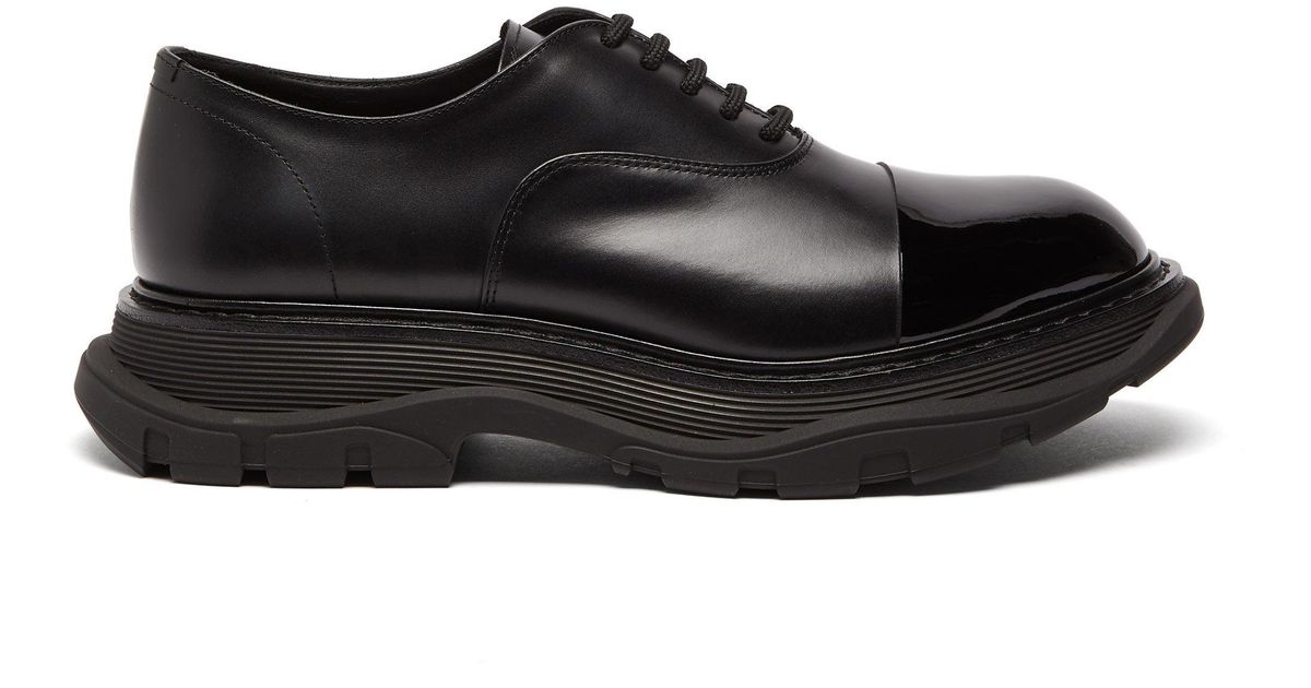 Alexander McQueen Chunky-sole Leather Oxford Shoes in Black for Men - Lyst