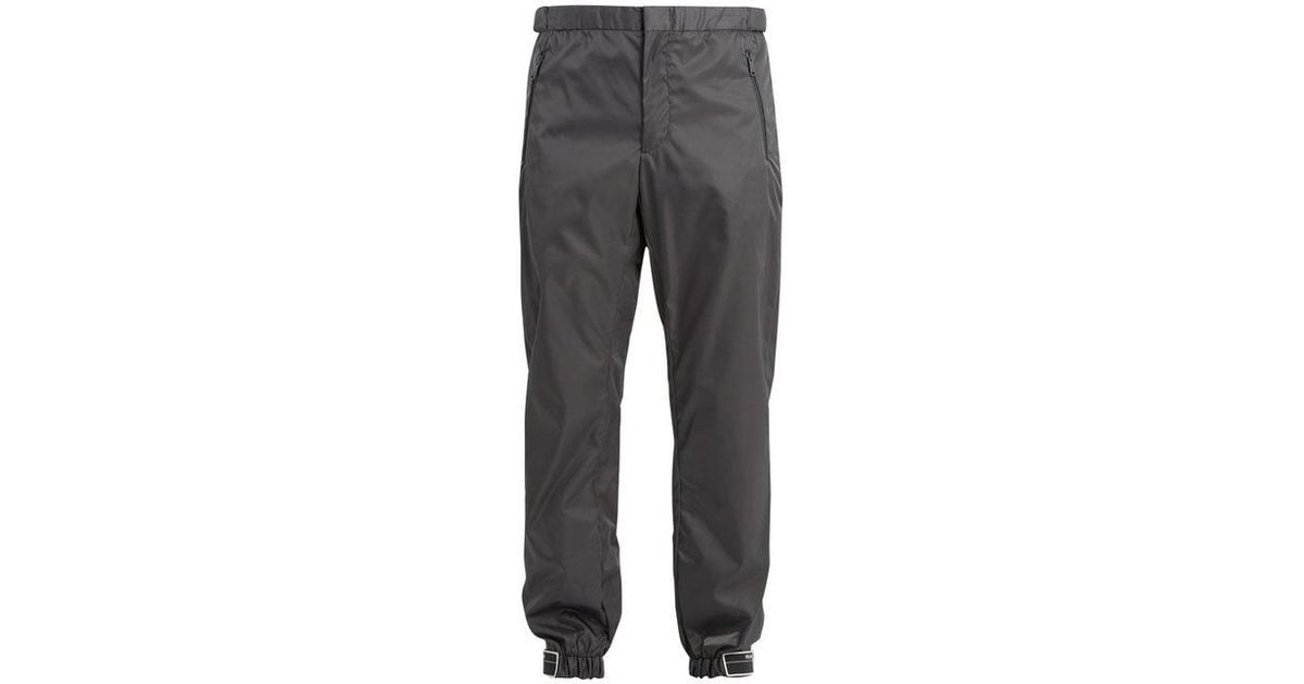 Prada Slim-leg Velcro-cuff Nylon Trousers in Gray for Men | Lyst