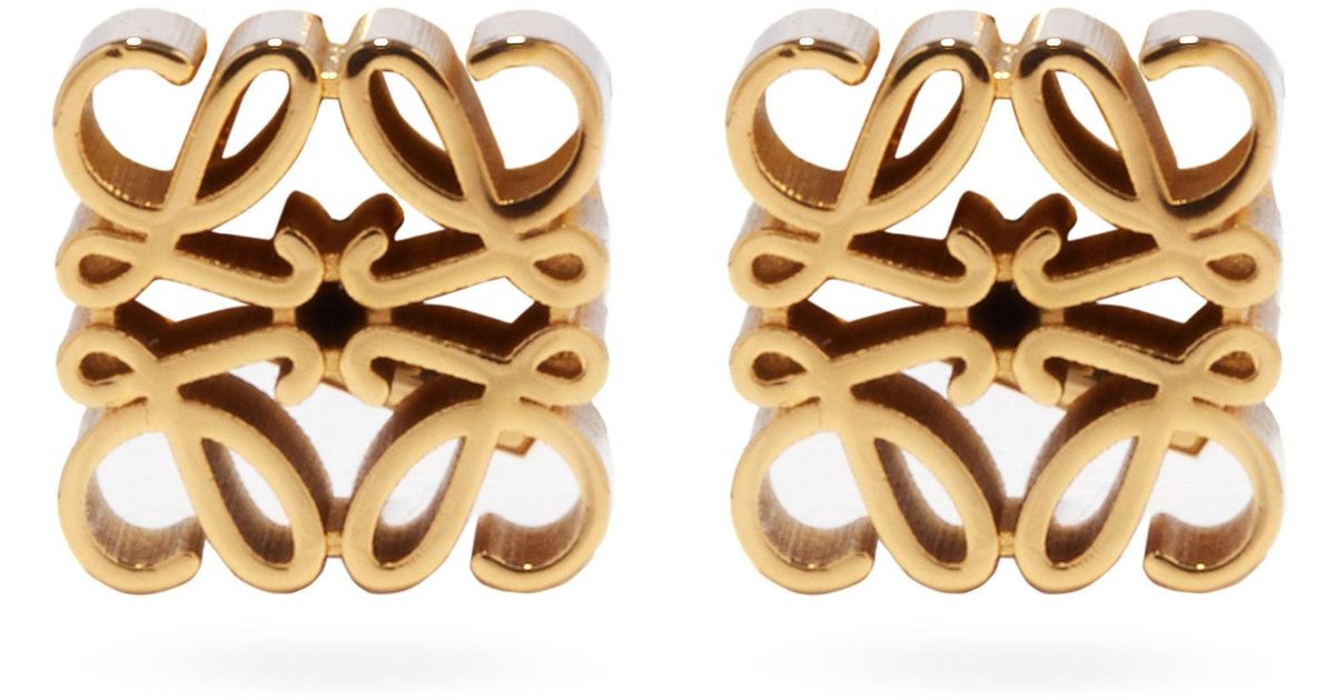 Loewe Anagram Stud Earrings in Gold (Metallic) | Lyst