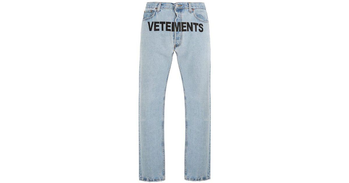 Stoutmoedig Herkenning Cilia Vetements X Levi's Logo-embroidery Low-rise Wide-leg Jeans in Blue for Men  | Lyst