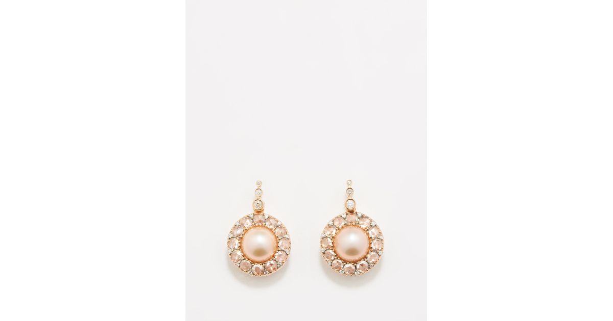 Selim Mouzannar Beirut Diamond, Pearl & 18kt Rose-gold Earrings in ...