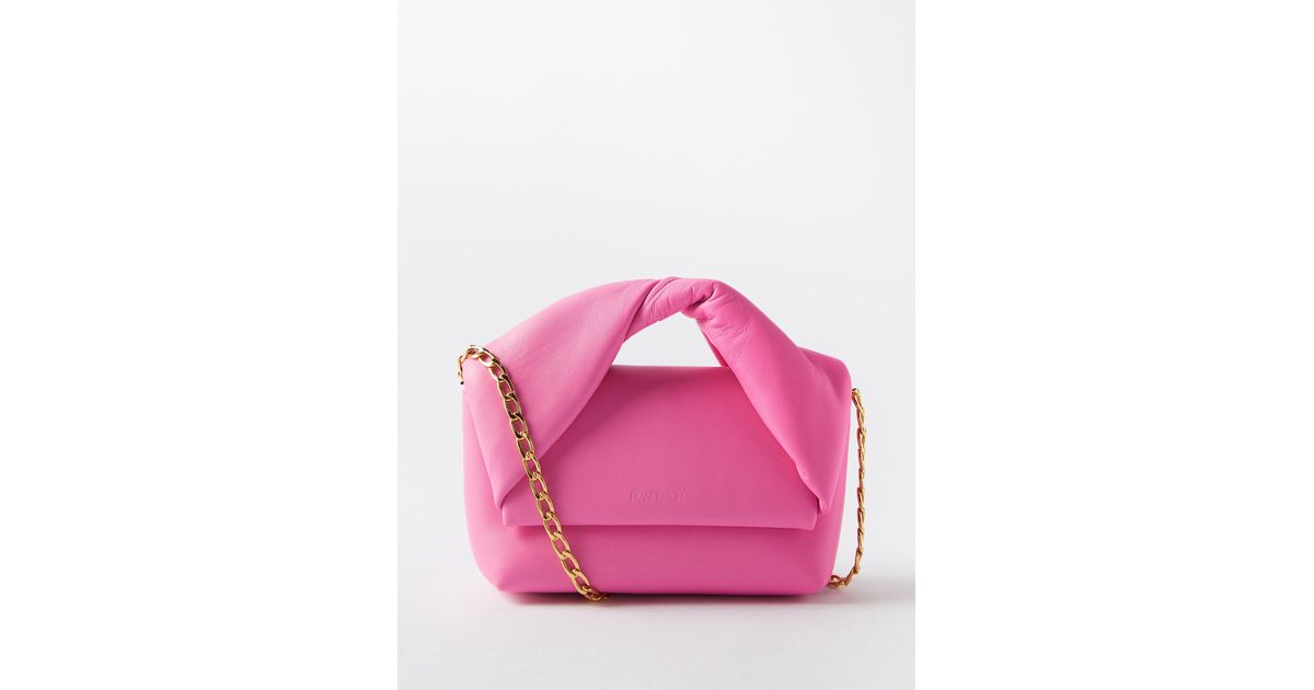 JW Anderson Twister Leather Clutch in Pink | Lyst