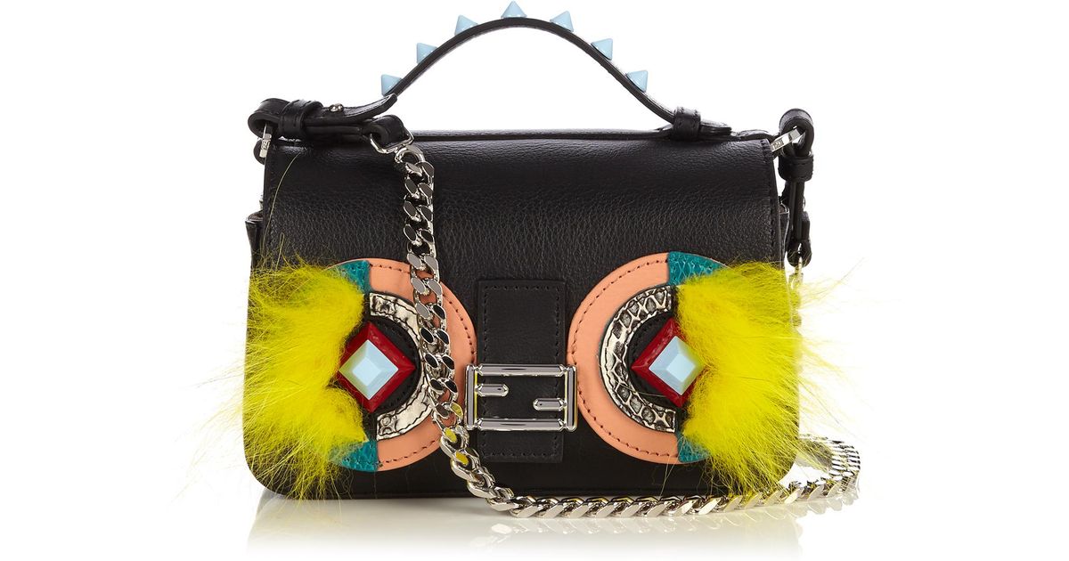 Fendi Multicolor Double Micro Baguette Bag Bugs Cross Body Fendi Multicolor Double Micro Baguette Bag Bugs Cross Body
