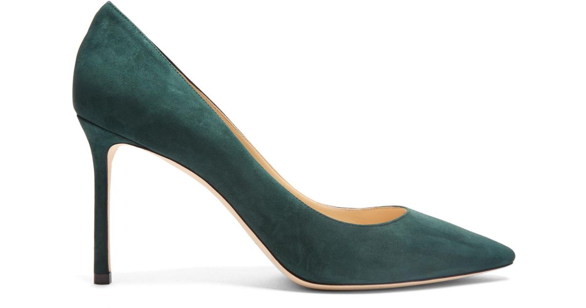 Jimmy Choo Romy 85mm Suede Pumps in Green | Lyst