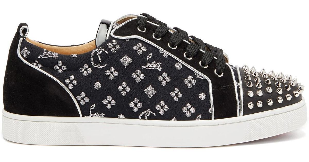 Christian Louboutin Louis Junior Spikes Leather & Suede Sneaker in 