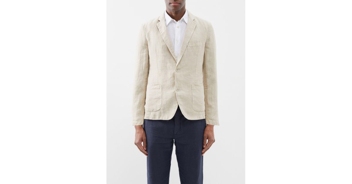 120% Lino Patch-pocket Linen Suit Jacket in Natural for Men | Lyst UK