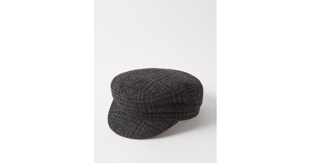 Isabel Marant Evie Wool-tweed Baker Boy Cap in Dark Grey (Grey) | Lyst UK