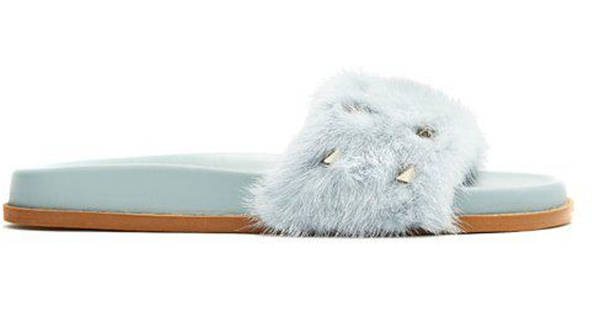 valentino fur slides