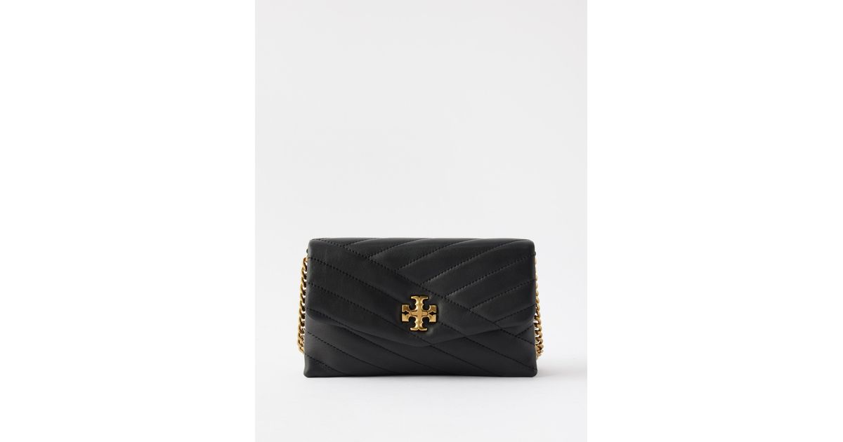 Tory Burch Kira Mini Chevronquilted Leather Crossbody Bag in Black Lyst