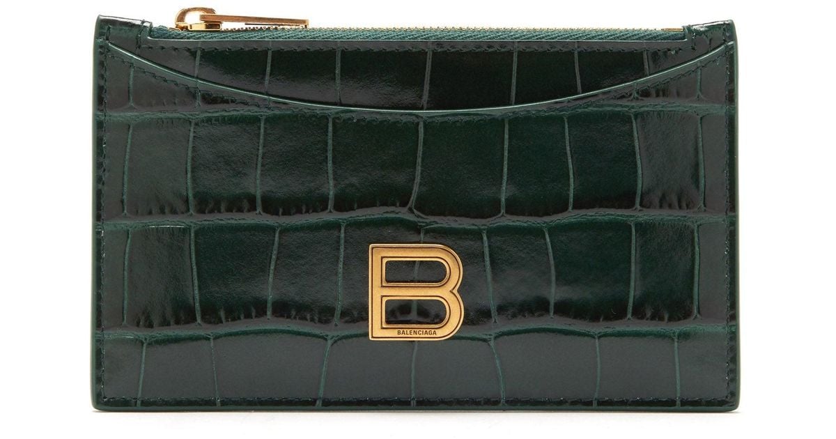 balenciaga hourglass bag crocodile green