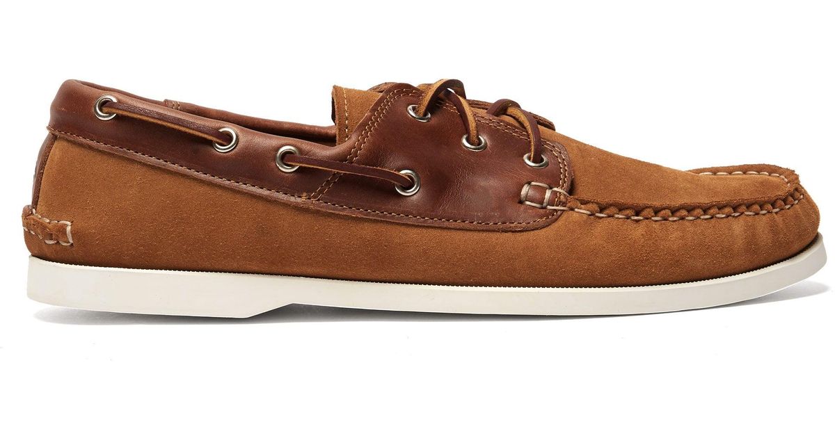Quoddy Classic Suede And Leather Boat Shoes in Brown for Men Lyst