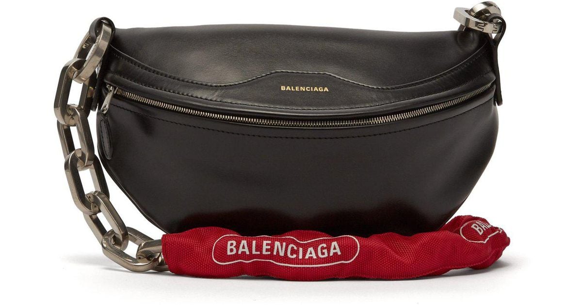 Balenciaga Souvenir Xs Bike-chain Leather Bag in Black | Lyst