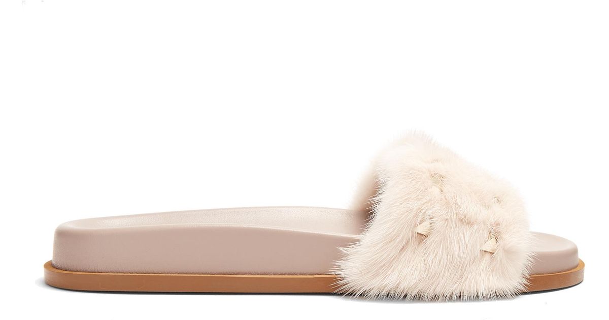 valentino fur slides