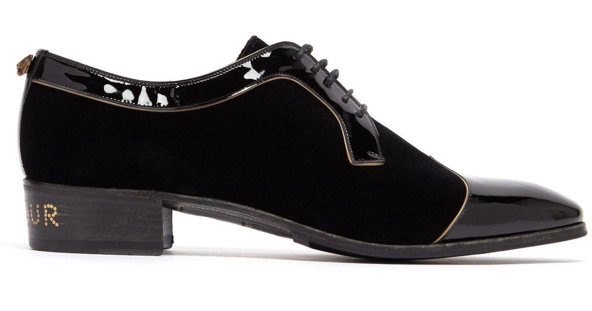 Gucci Réveille L'amour Velvet Dress Shoes in Black for Men Lyst