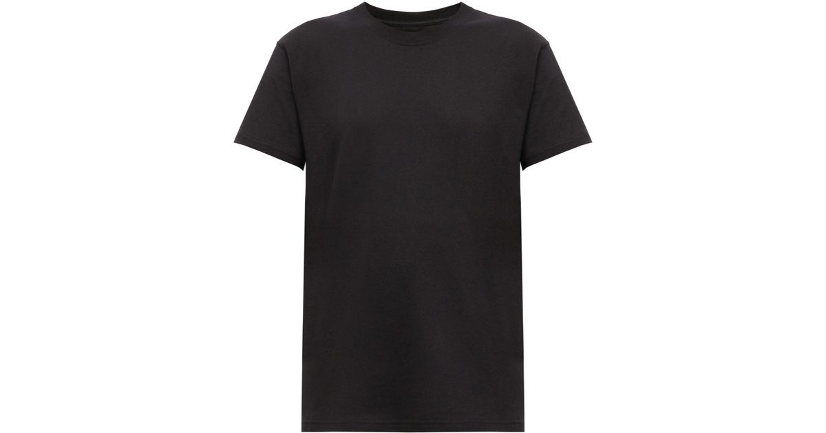 Bottega Veneta Logo-embroidered Cotton T-shirt in Black - Lyst
