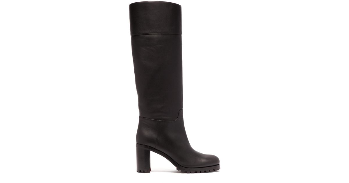 Christian Louboutin Kari 70 Leather Knee-high Boots in Black | Lyst