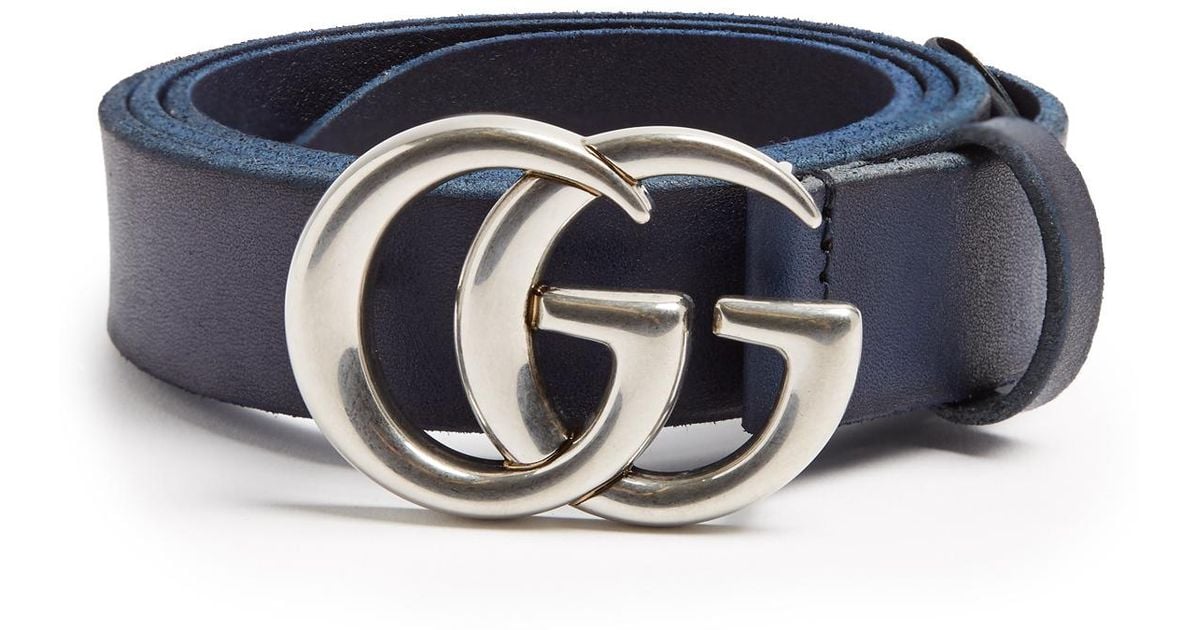 gucci navy blue belt