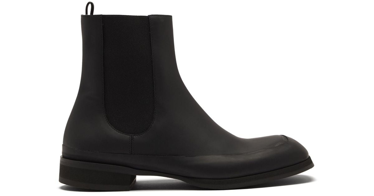 The Row Garden Rubber And Leather Chelsea Boots in Black | Lyst