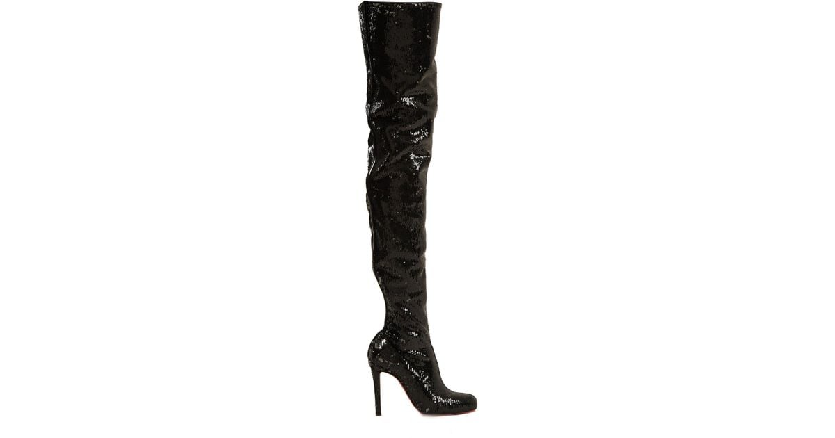 Christian Louboutin Louise 100mm Over-the-knee Boots in Black | Lyst