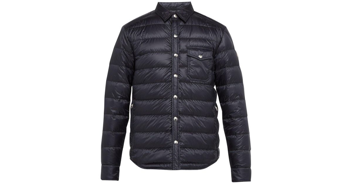 Moncler Alancourt Quilted Overshirt Jacket in Navy (Blue) for Men - Lyst