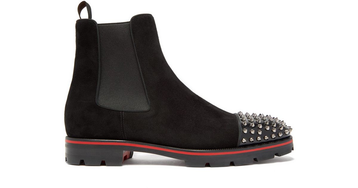 Christian Louboutin Black Leather Angloman Chelsea Boots – BlackSkinny