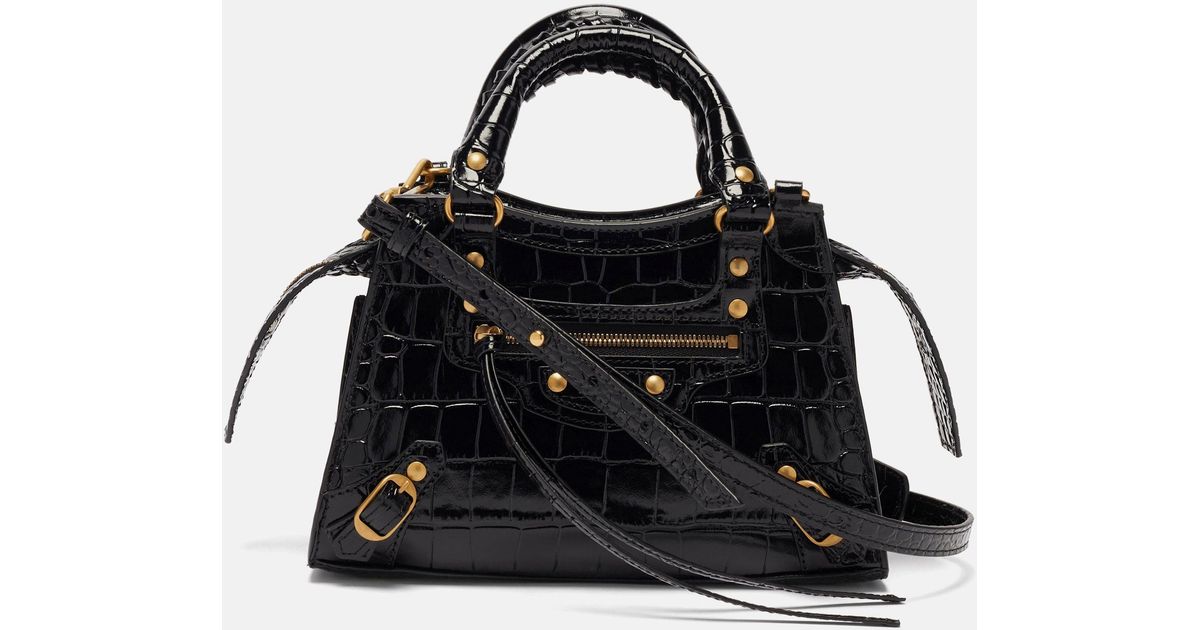 Balenciaga Neo Classic City Mini Crocodile-effect Leather Bag in