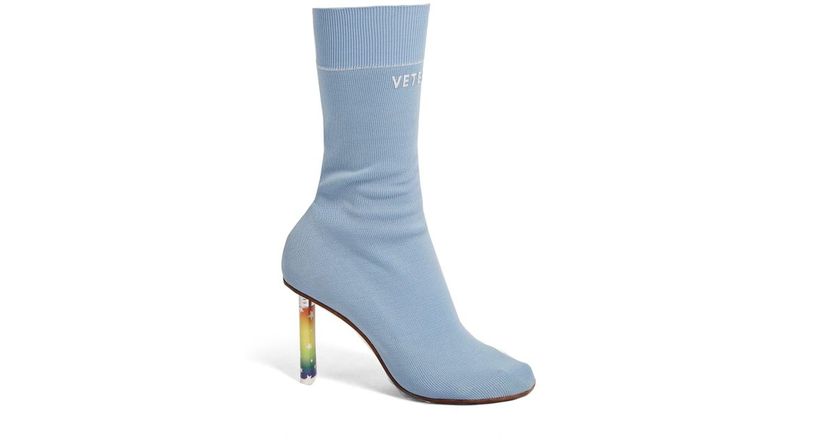 Vetements Denim Lighter-heel Sock Ankle Boots in Light Blue (Blue) - Lyst