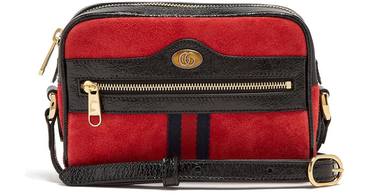 Lyst - Gucci Ophidia Mini Suede Cross-body Bag in Red
