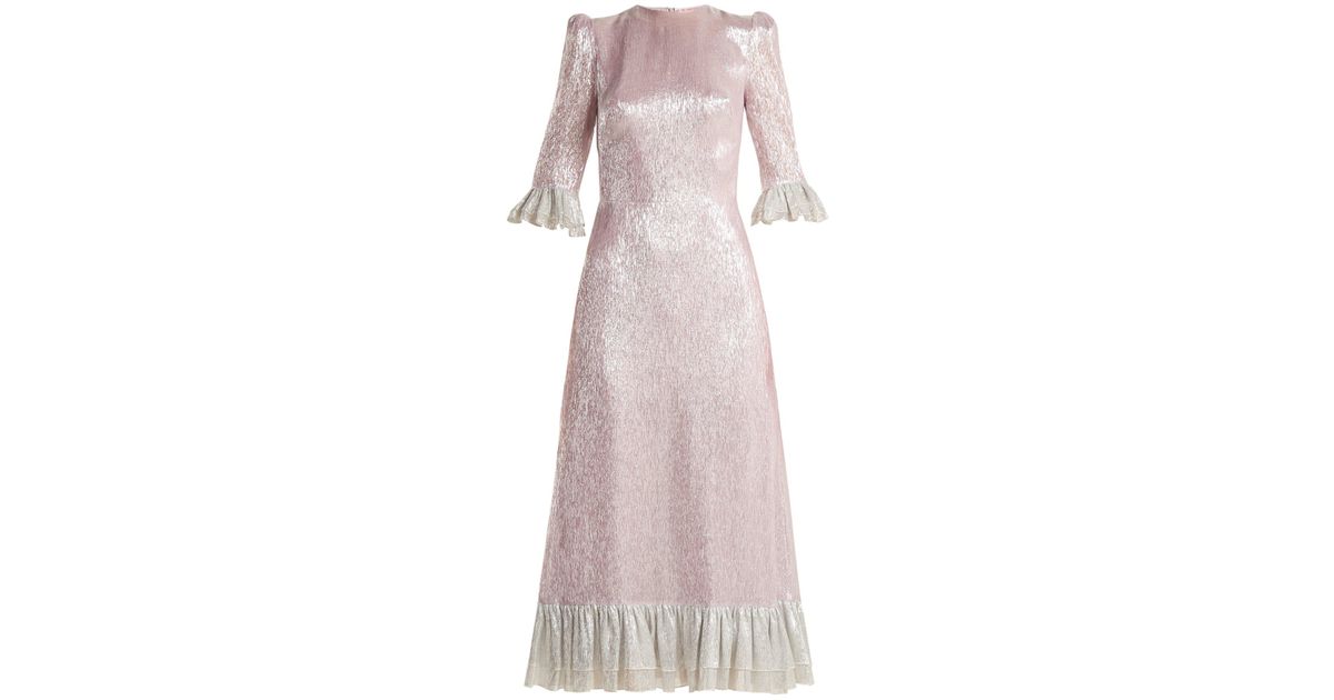 The Vampire's Wife Falconetti Ruffle-trimmed Silk-blend Dress in Pink ...