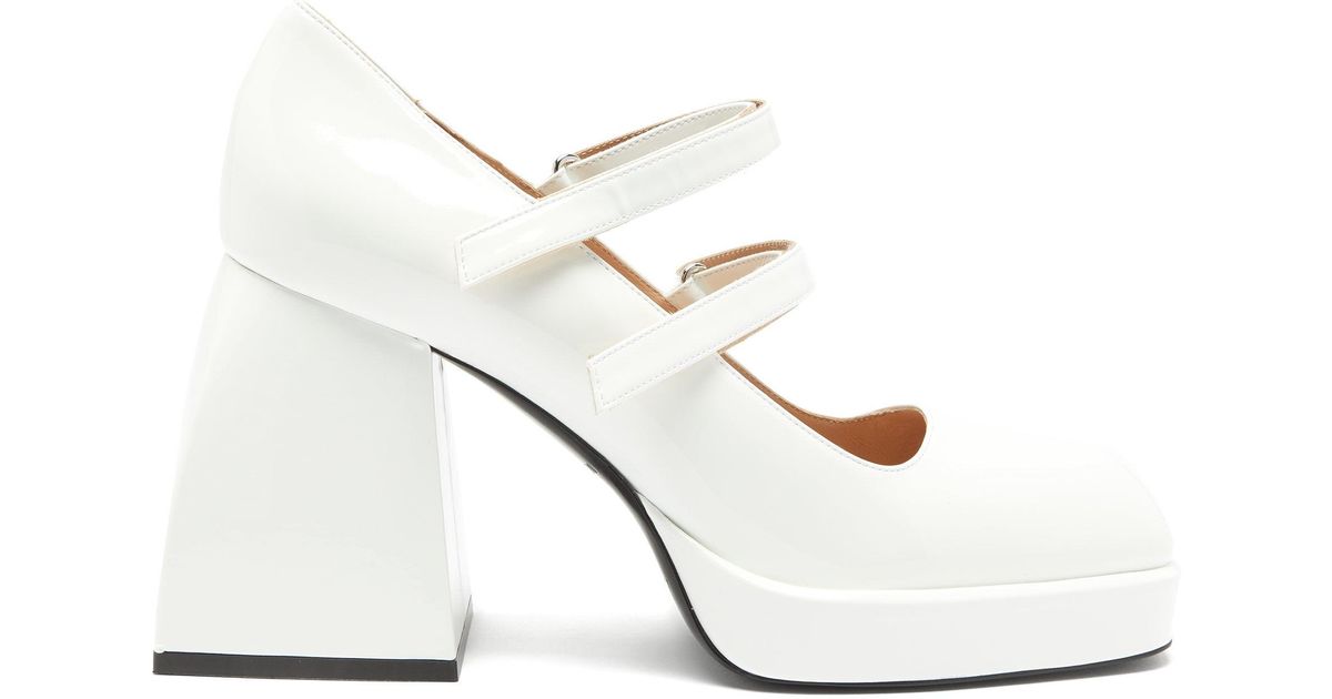 NODALETO Bulla Babies Platform Mary-jane Sandals in White | Lyst
