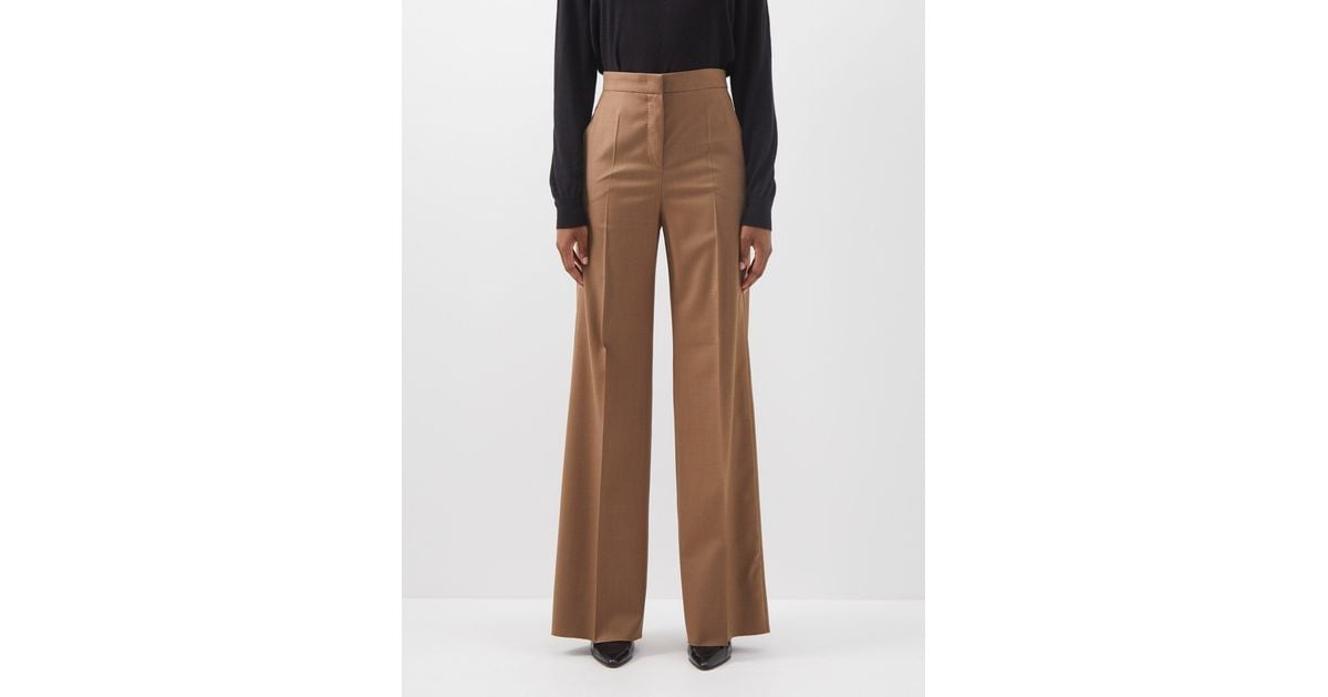 Max Mara Wool Cesena Trousers in Brown | Lyst