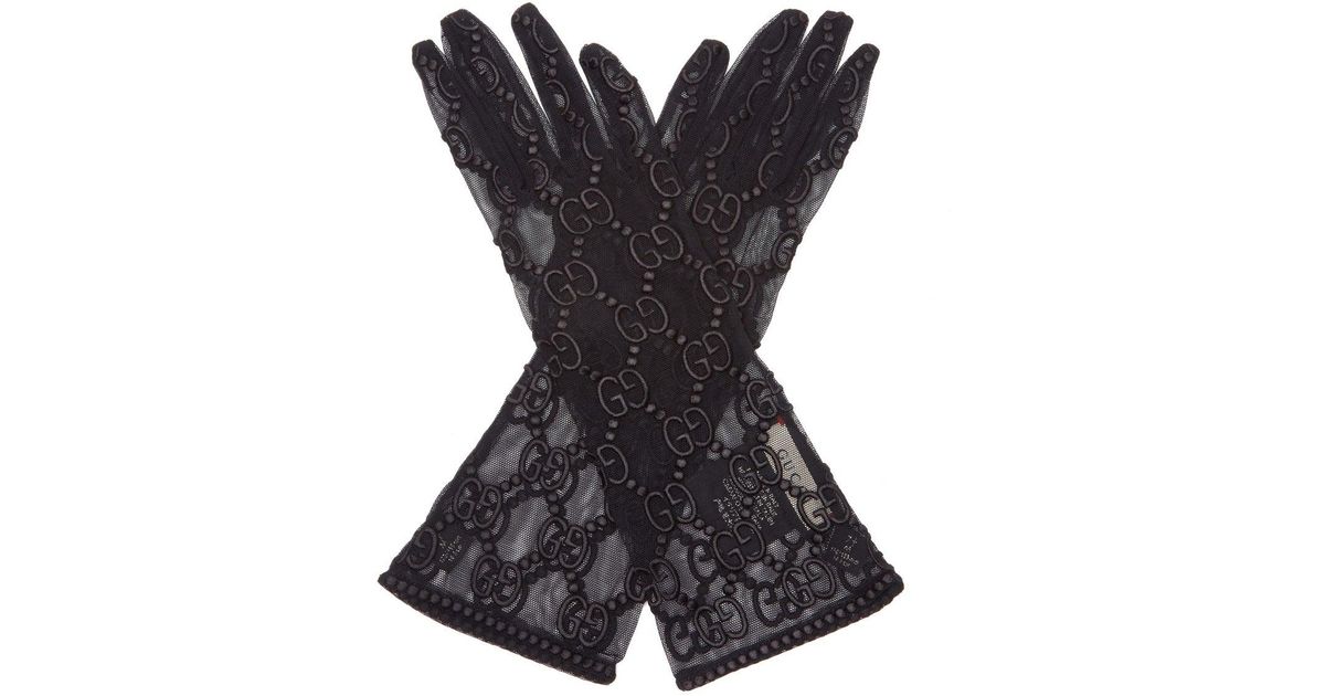 送料＆関税込】GUCCI Embroidered tulle gloves (GUCCI/手袋) 98802042【BUYMA】