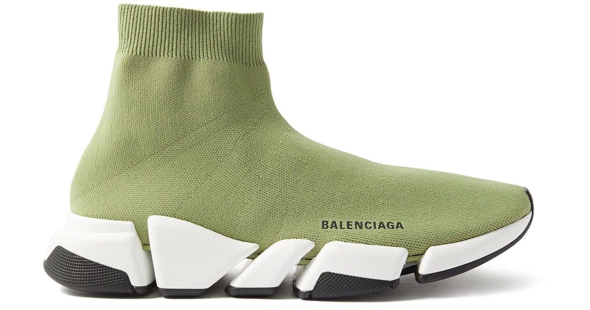 green balenciaga speed trainer