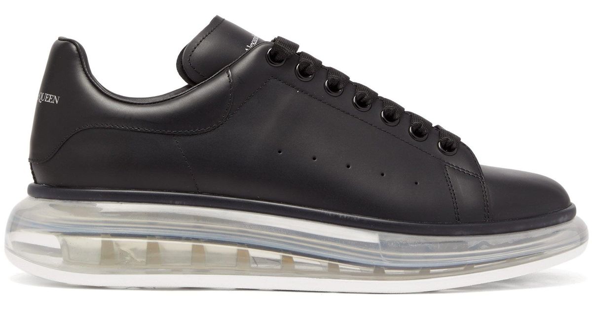 Alexander McQueen Raised Bubble-sole Leather Trainers in Black for Men ...