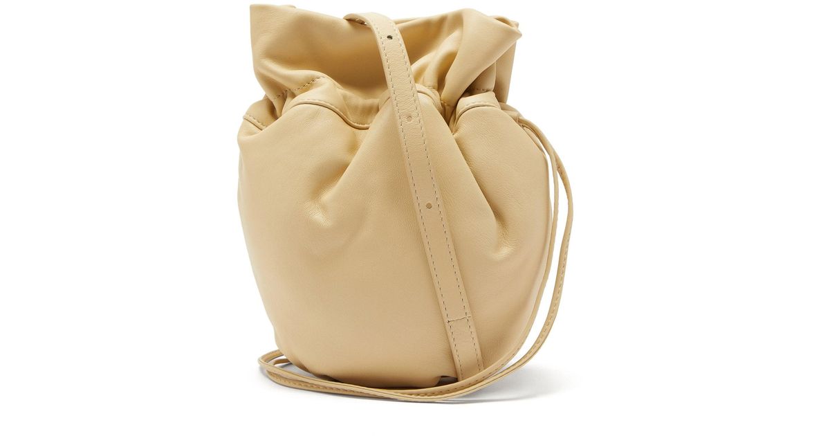 Lemaire Glove Drawstring Leather Cross-body Bag in Beige (Natural ...