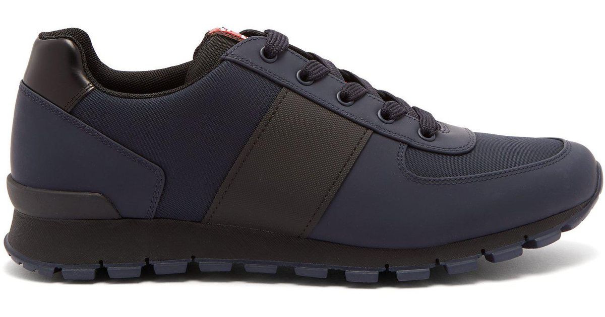 prada trainers navy blue