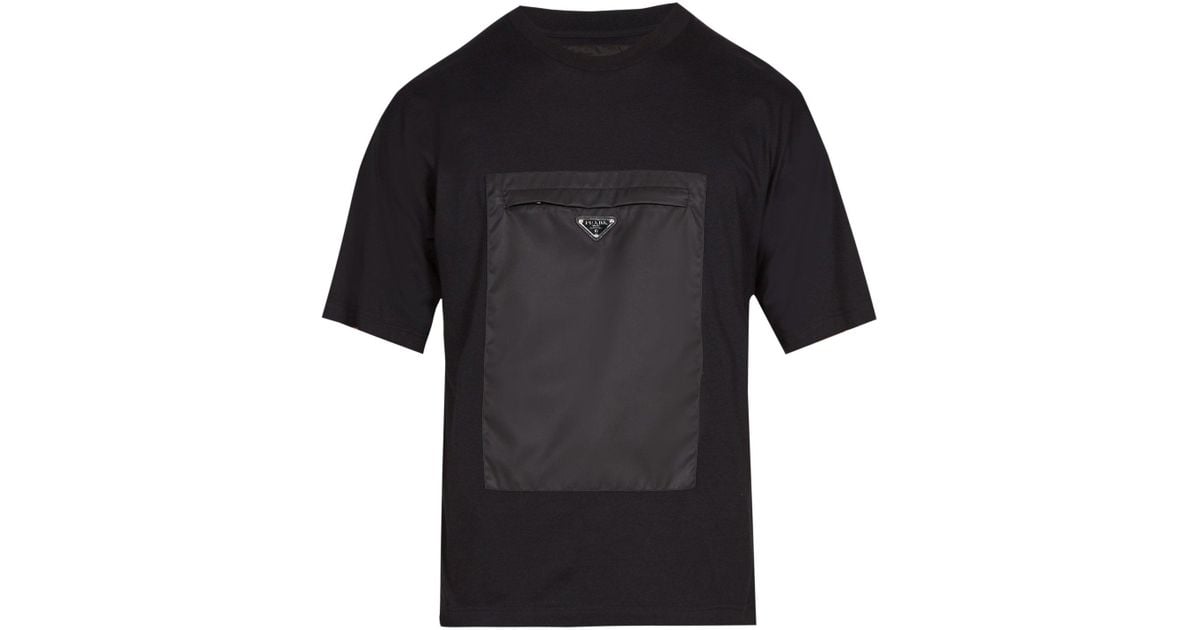 Prada Synthetic Pocket Cotton T Shirt in Black for Men Lyst