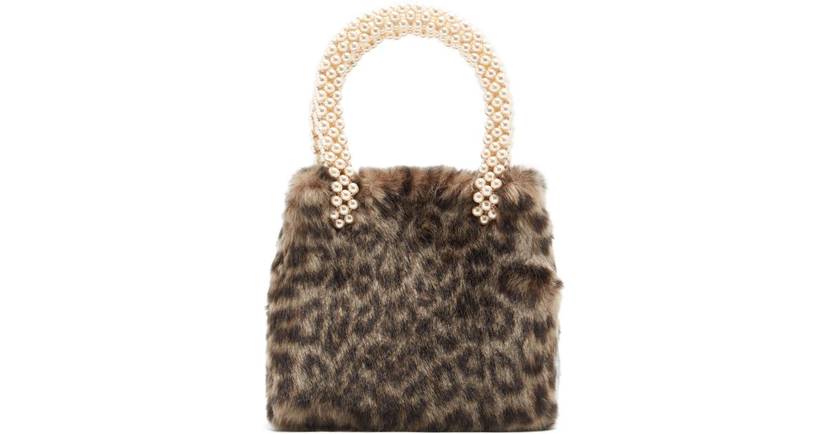 leopard print faux fur bag