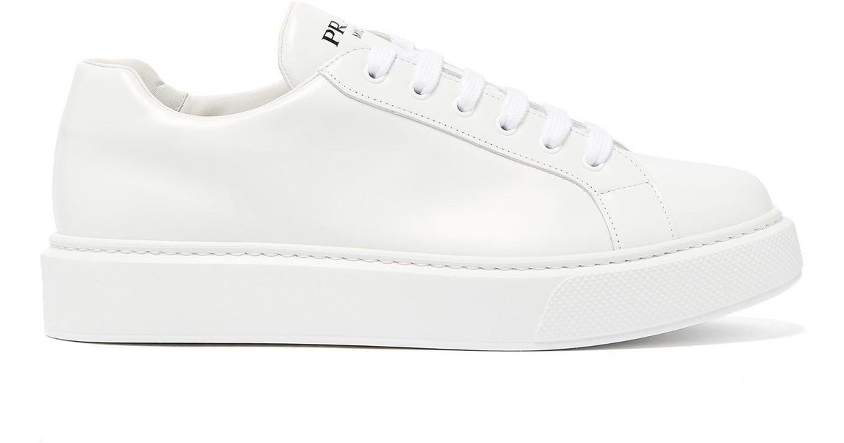 prada white leather trainers