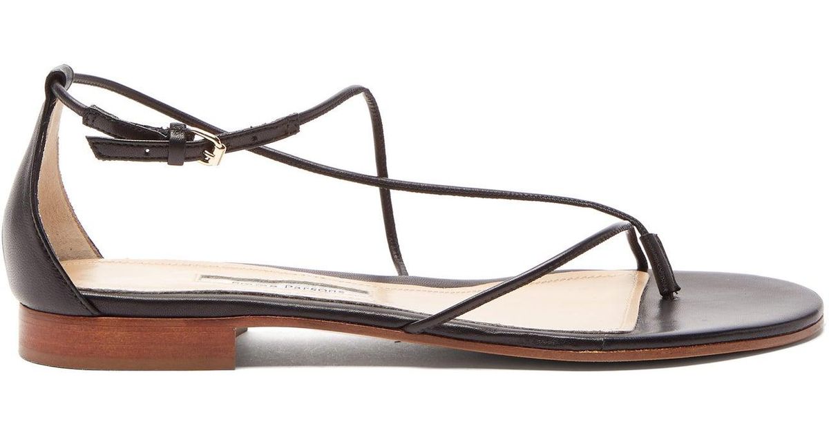 Emme Parsons String Thin-strap Leather Sandals in Black - Lyst