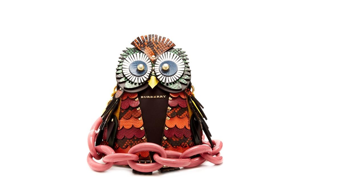 Burberry Owl Snakeskin, Leather And Suede Bag | Lyst UK