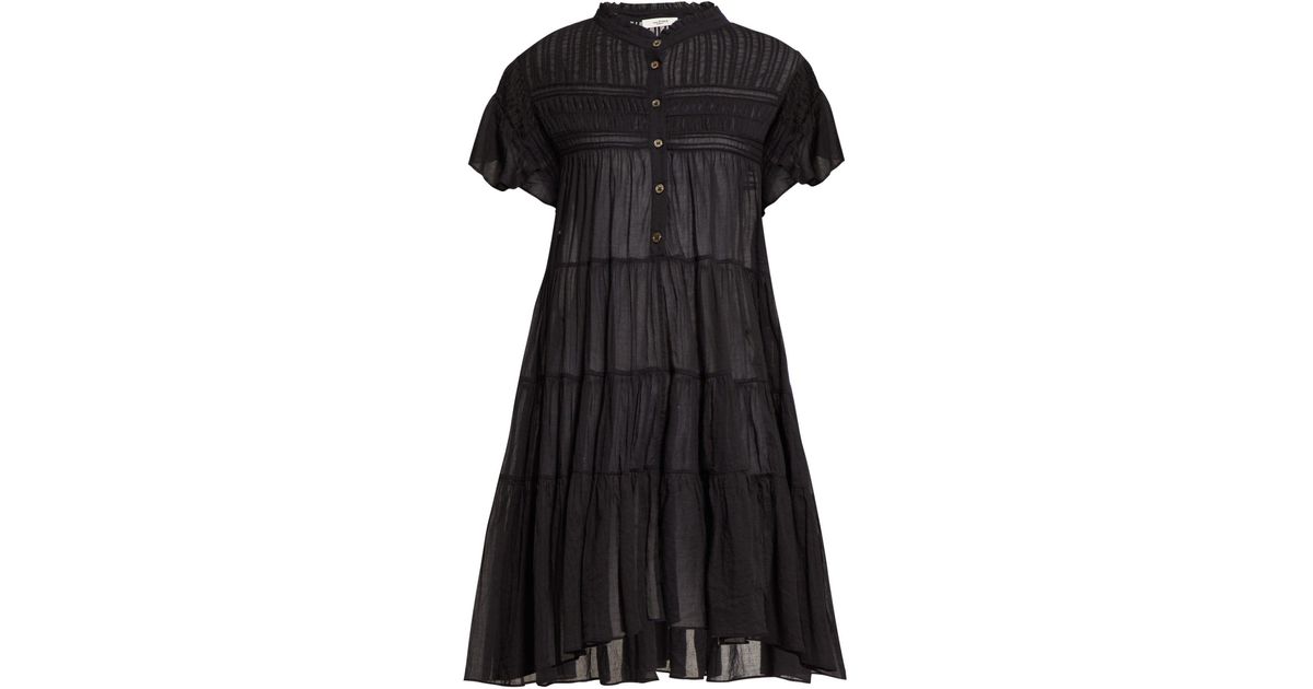 Étoile Isabel Marant Lanikaye Tiered Cotton-voile Mini Dress in Black ...