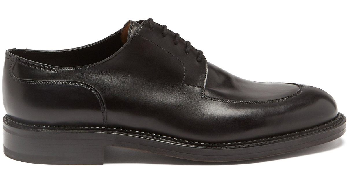 John Lobb Hardington Leather Derby Shoes in Black for Men | Lyst